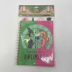 Universal Studios Wicked Spiral Notebook Journal w/ 4 Tab Dividers – New